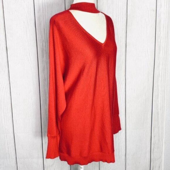 BY design, Sexy In Red Long Sleeve Sweater by Design - Picture 2 of 3